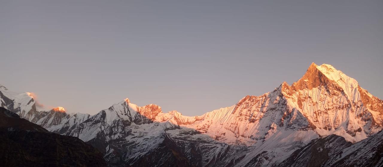 Golden light on the sanctuary peaks