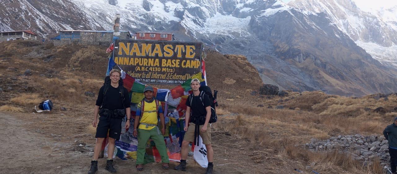 Welcome sign at Annapurna Base Camp