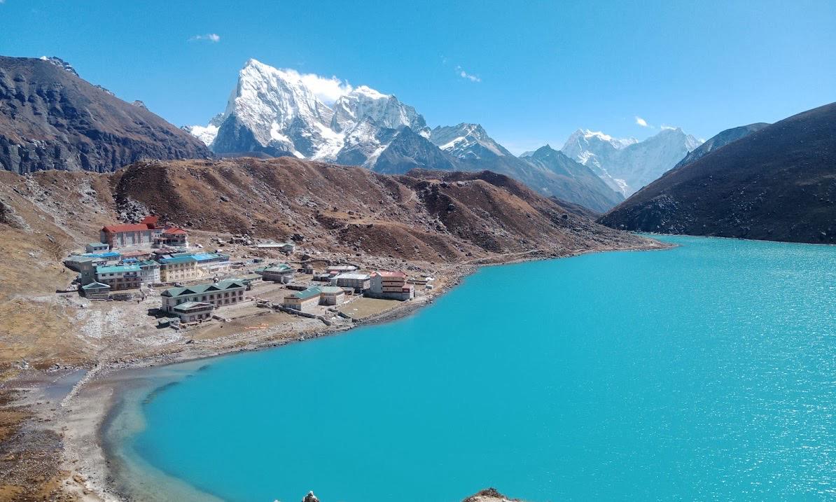 Gokyo village above the third lake